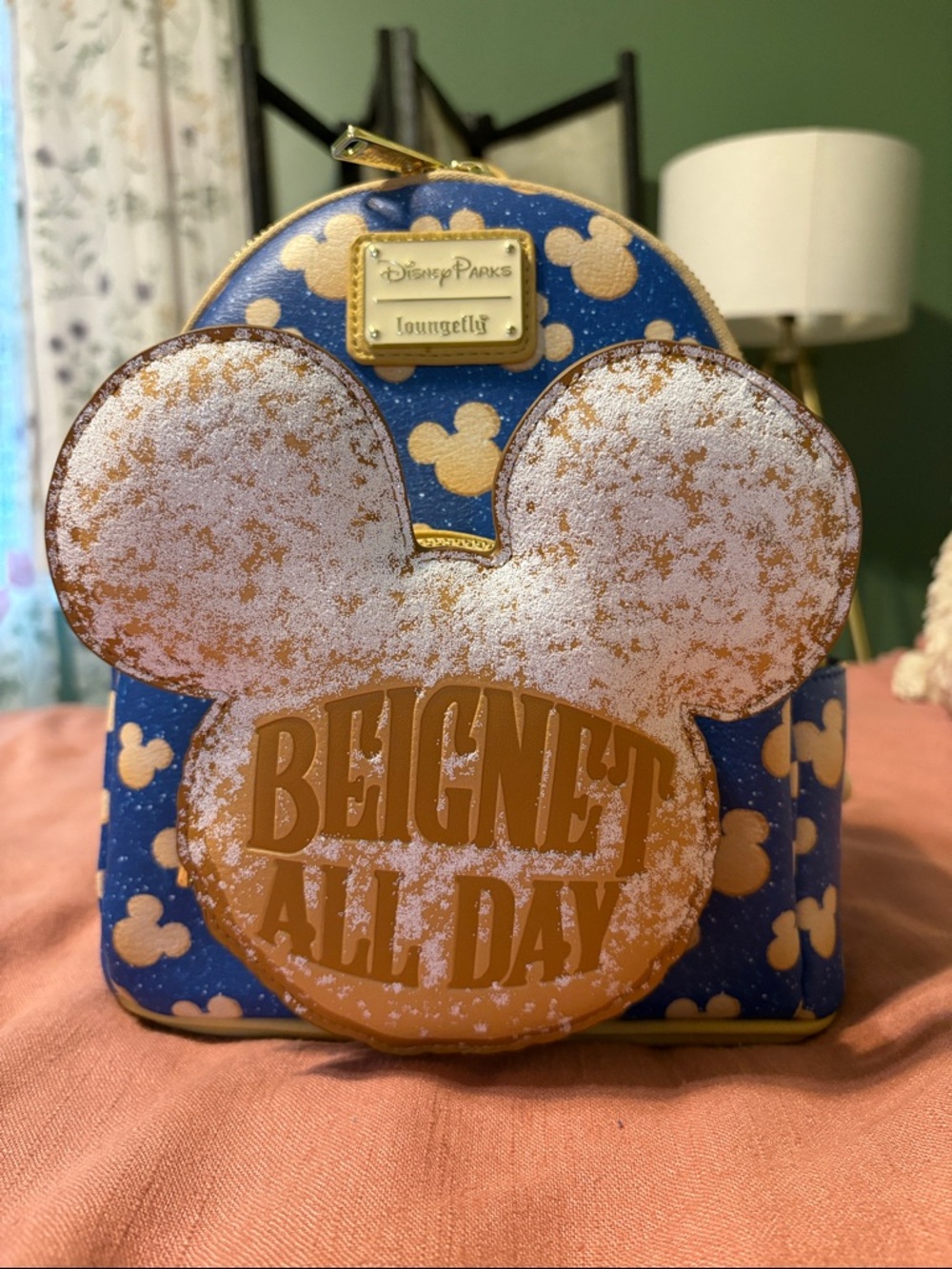 Loungefly Blue & Gold Beignet All Day Mini Backpack